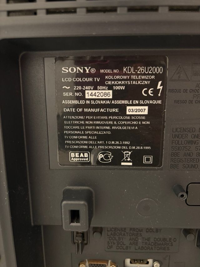 TV Sony Bravia 26”