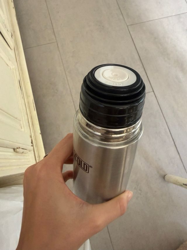 Thermos in metallo argentato
