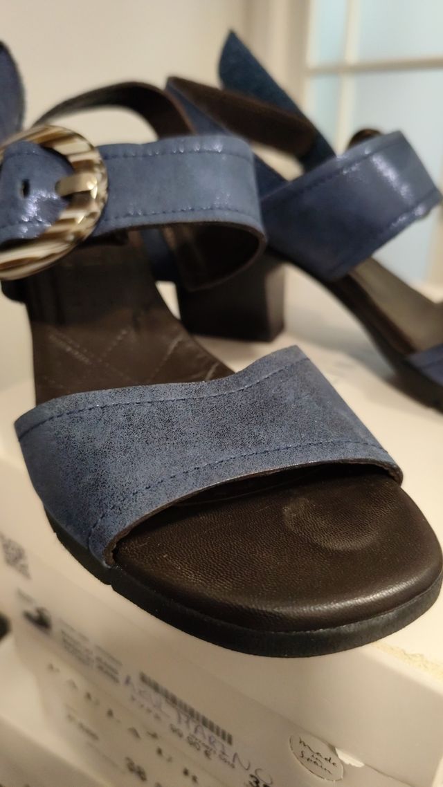 Sandalias Hispanitas Azul Multicolor Hebilla piel