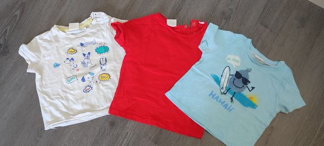 Pack 3 Camisetas Manga Corta Talla 9-12 Meses