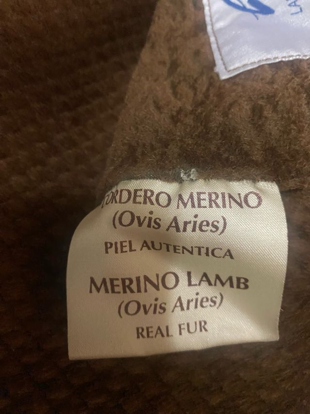 Chaquetón piel vuelta negro/marron