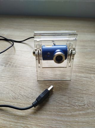 Cámara Web USB Azul y Plata