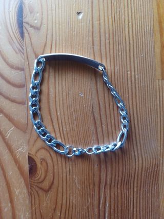 Pulsera de acero con placa.22cm