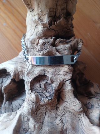 Pulsera de acero con placa.22cm