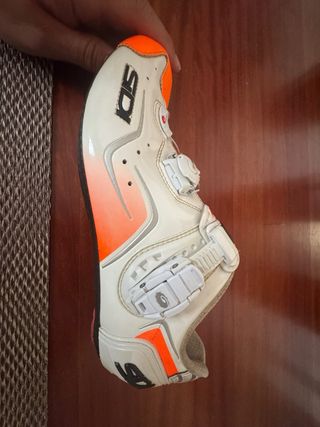 Zapatillas Sidi Ciclismo Blancas Naranja