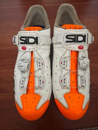 Zapatillas Sidi Ciclismo Blancas Naranja
