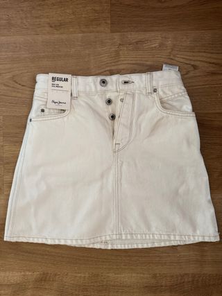 Minifalda Pepe Jeans Blanca Talla XS
