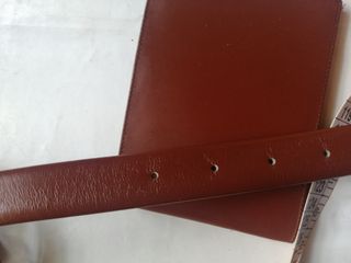 Set cintura e portafoglio pelle marrone