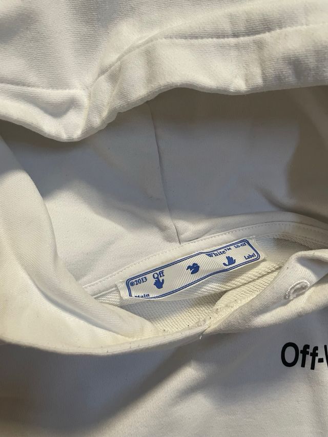 Felpa Off-White Bianca con Grafica Scheletrica