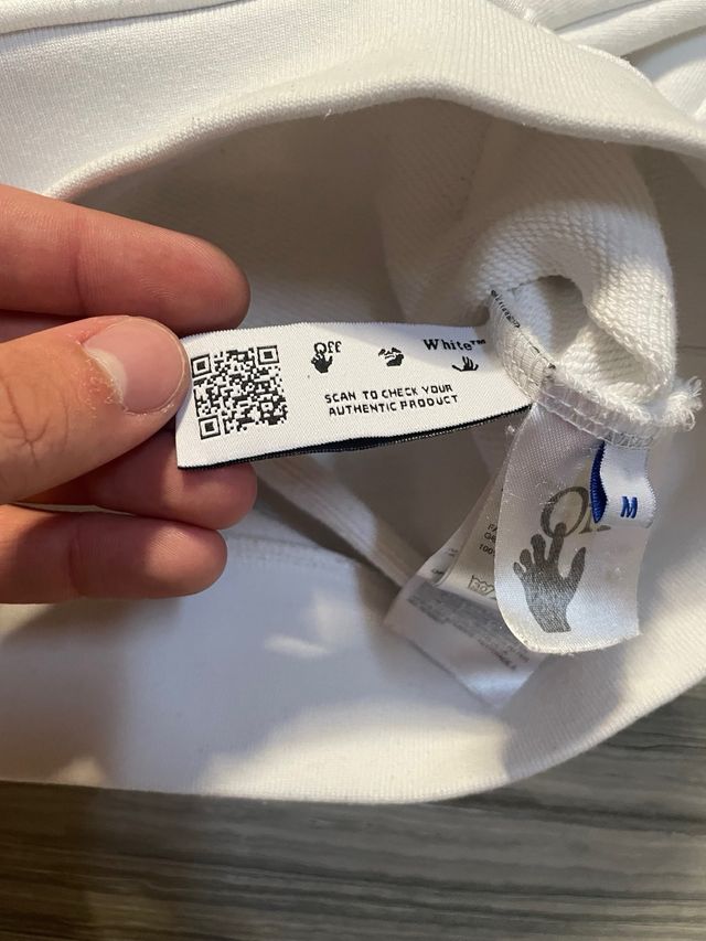 Felpa Off-White Bianca con Grafica Scheletrica