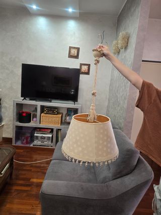 Lampadario elegante in tessuto ignifugo