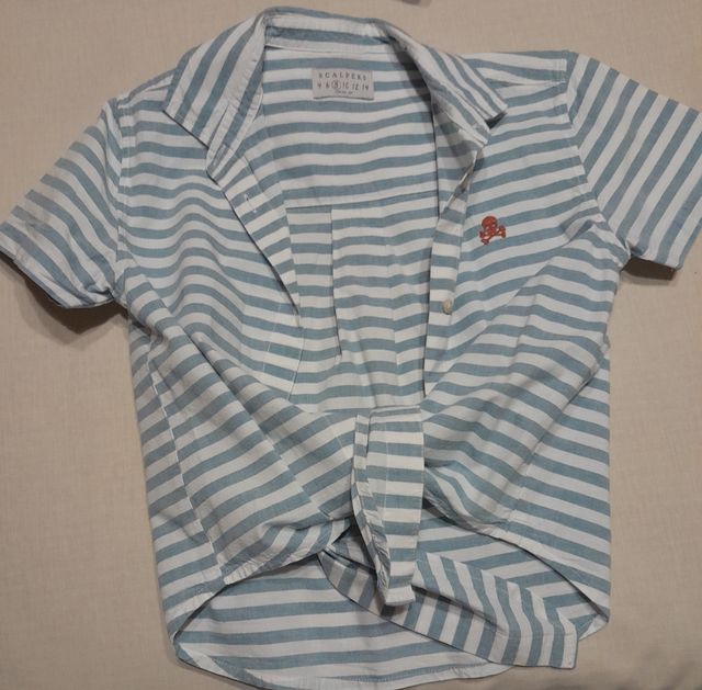 Camisa Scalpers niña rayas anudada