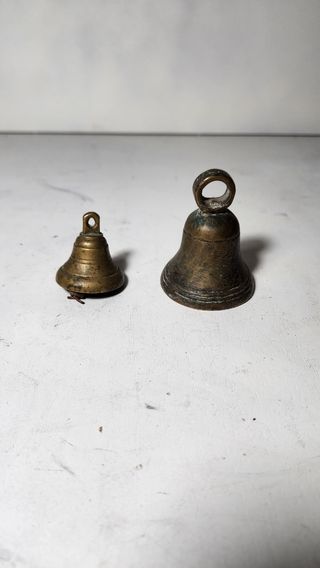 Set di 3 campane in ottone angelo musicista