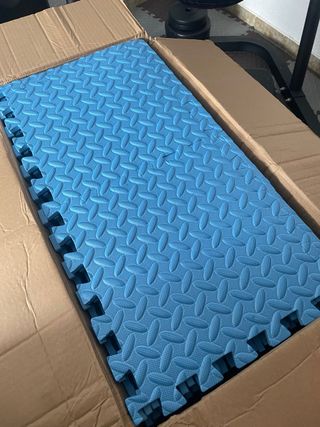 Suelo azul gimnasio/multiusos niños de goma Eva 