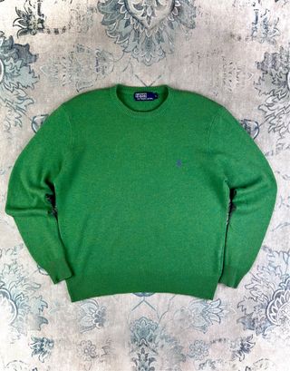 Polo Ralph Lauren Suéter Lana Verde Talla L