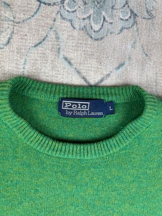 Polo Ralph Lauren Suéter Lana Verde Talla L