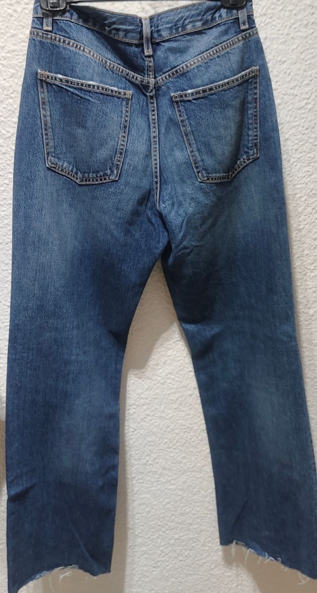 Pantalones Vaqueros Rectos Zara Azul
