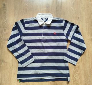 Polo Zara rayas azul/gris manga larga T.16