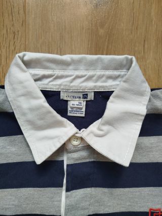 Polo Zara rayas azul/gris manga larga T.16