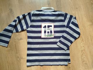 Polo Zara rayas azul/gris manga larga T.16
