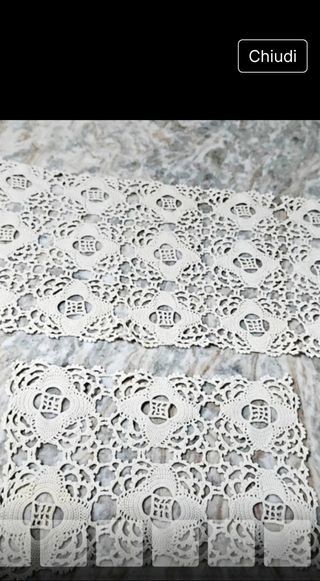 Coppia centrini uncinetto Vintage anni '60