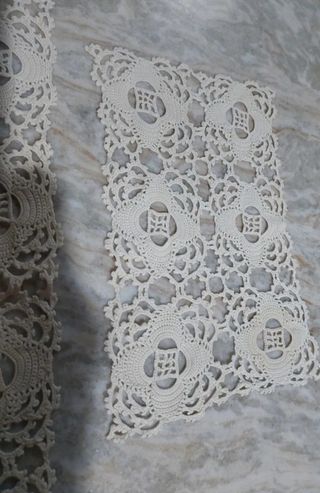 Coppia centrini uncinetto Vintage anni '60