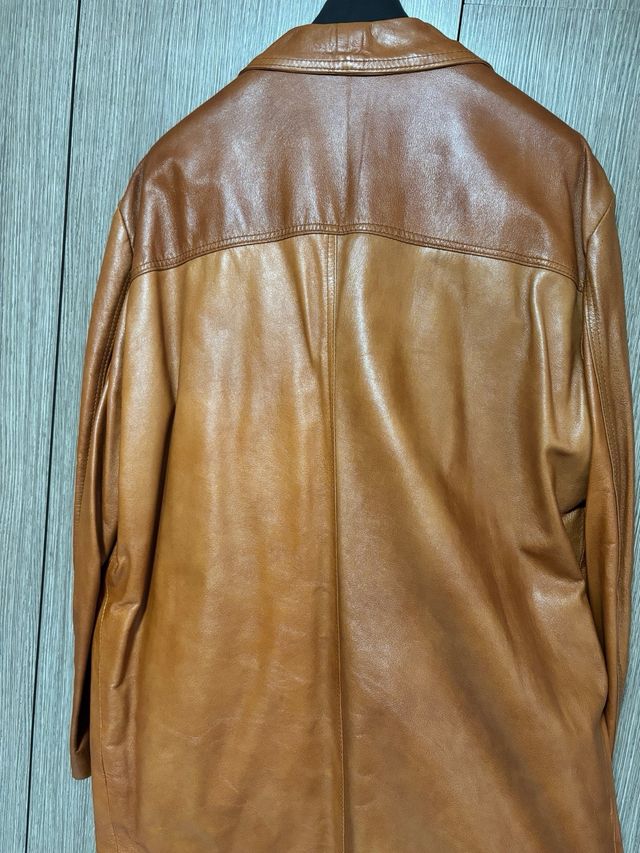 Cappotto in pelle Green Pol marrone/arancio