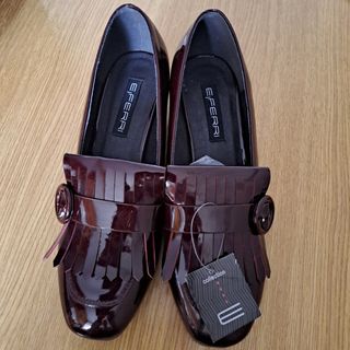 Mocasines EFERRI Marrón/Morado Charol tacón bajo