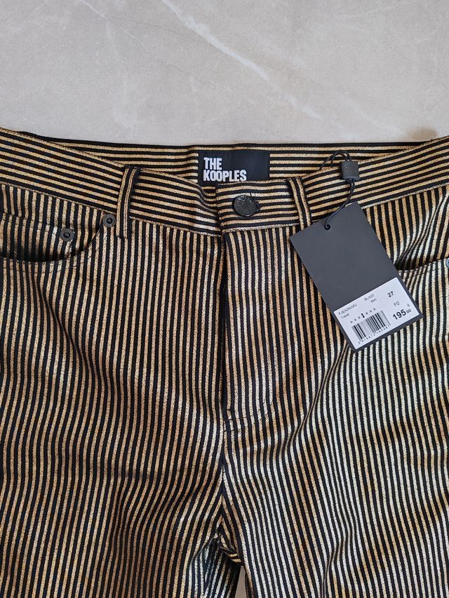 Pantaloni The Kooples righe oro nero XS/34