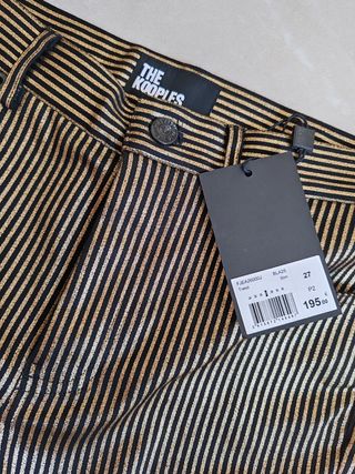 Pantaloni The Kooples righe oro nero XS/34