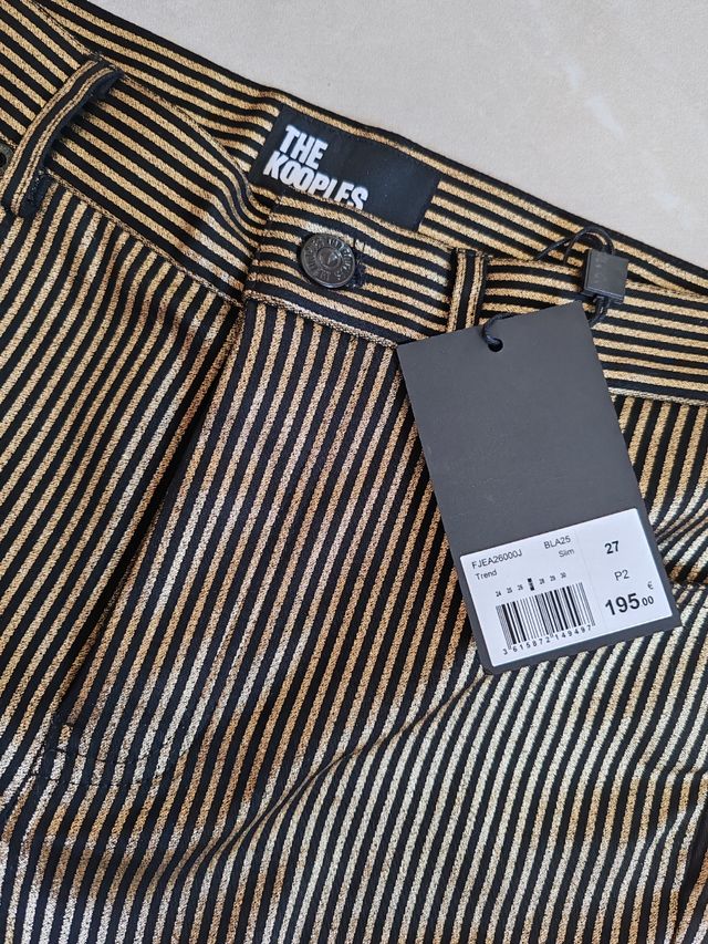 Pantaloni The Kooples righe oro nero XS/34
