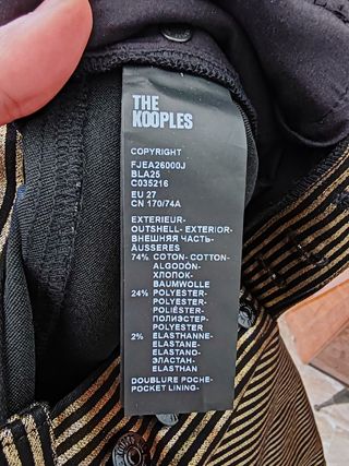 Pantaloni The Kooples righe oro nero XS/34