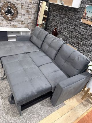 Sofá Cama Gris con Arcón