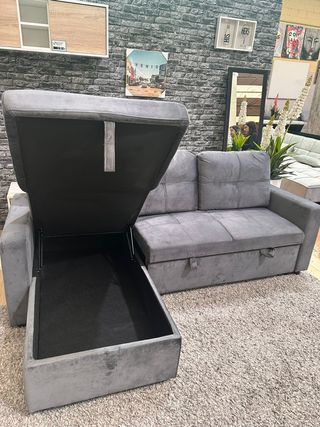 Sofá Cama Gris con Arcón