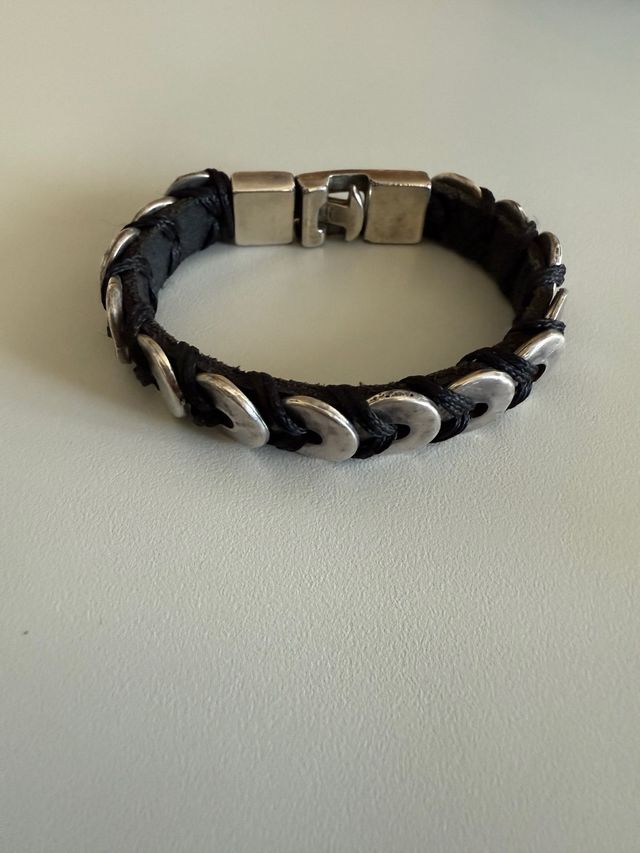 Pulsera Uno de 50 Plata y Negro