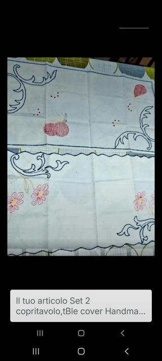 Set 2 centrini ricamati mezzo punto Vintage