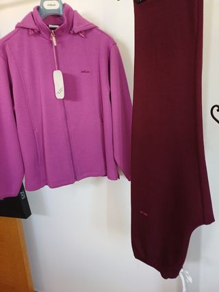 Conjunto chándal Mito señora morado/rojo premium