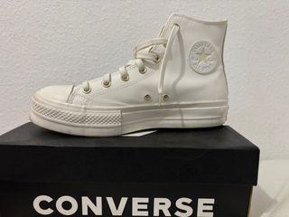 Converse plataforma blancas