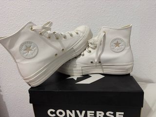 Converse plataforma blancas