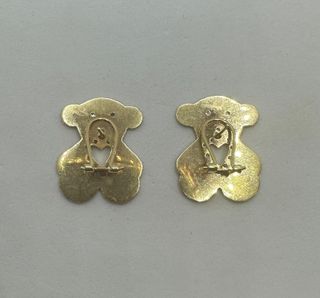 Pendiente Oso de oro 18k con circonitas, 7.57 g.