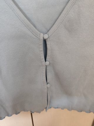 Chaqueta azul de canalé