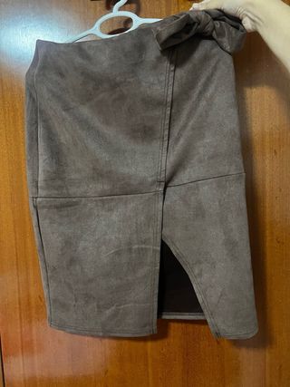 Falda midi KATE KASSI ante marrón Talla S