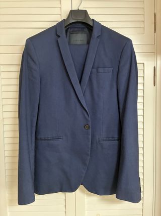Traje de chaqueta azul Zara