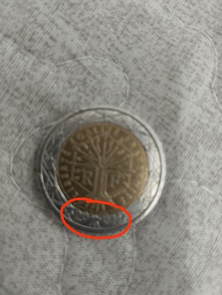 Moneda Francia 2 Euros 2001  Error