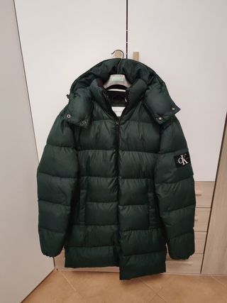 Cappotto con cappuccio Calvin Klein verde