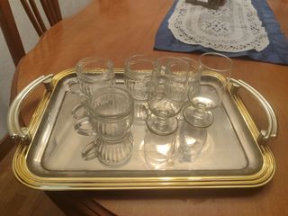 Juego de 6 Vasos de Chupito con Bandeja