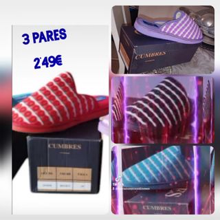 Zapatilla, 3 pares 2,50€