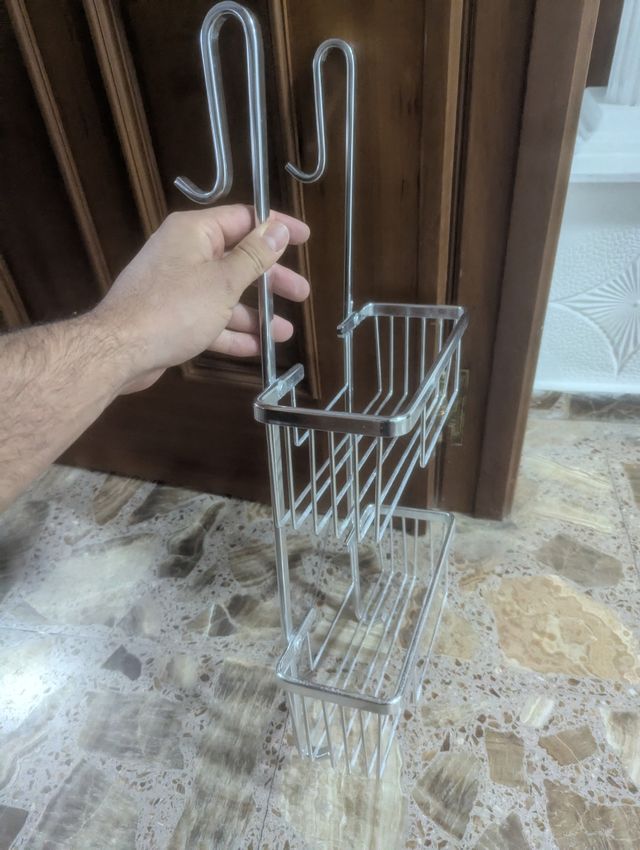 Estantería colgante ducha acero