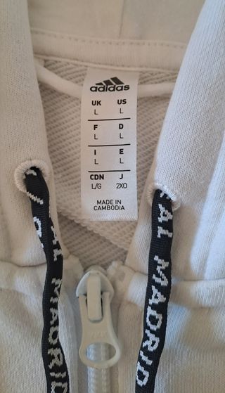 Sudadera Adidas Real Madrid Blanca