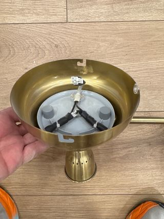 Lámparas de techo dorada metálica